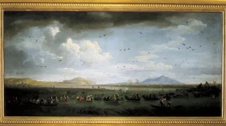 Charles de Bourbon hunting ducks at Lake Patria
