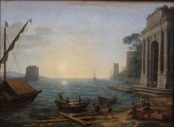 A Seaport at Sunrise