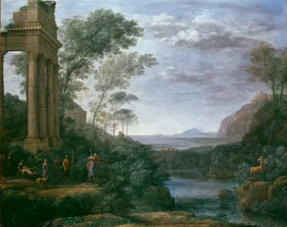 Landscape with Ascanius Shooting the Stag of Sylvia, 1681-1682