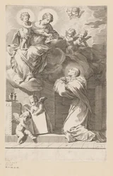 Saint Bernard Kneeling Before an Apparition of Mary with Child (title page for: Saint Bernardus, Divi Bernardi Abbatis, 1640)