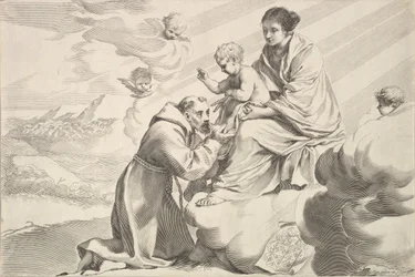 St Francis of Assisi Adoring the Christ Child on the Virgin