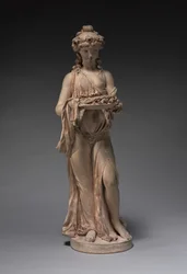 Young Girl Carrying a Garland of Roses on a Platter, Early 1770s