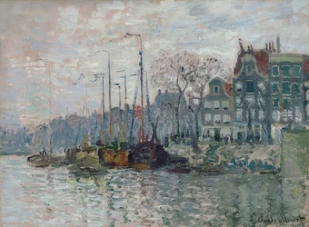 View of Prins Hendrikkade and Kromme Waal in Amsterdam. 1874