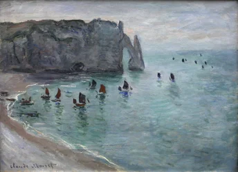 Étretat, the Aval Gate: Fishing Boats Leaving the Port