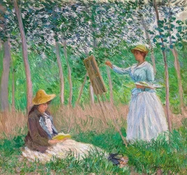 In the Garden of Giverny: Blanche Hoschedé at the Easel and Suzanne Hoschedé Reading. 1887