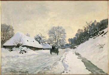 The Cart, Road Under the Snow in Honfleur