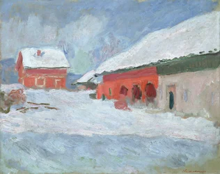 Norway, Red Houses at Bjornegaard, 1895