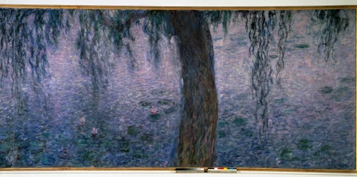 Nympheas, bright morning with willows (right part)