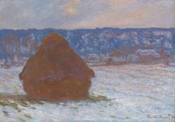 Stack of Wheat Snow Effect, Overcast Day, 1890-91