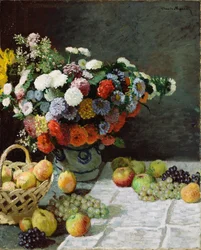 Still Life with Flowers and Fruit, 1869