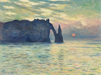 The Cliff, Etretat, Sunset