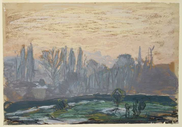 Winter Landscape with Evening Sky, c.1870-80