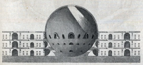 Cross section of a cemetery plan for the town of Chaux by Claude Nicolas Ledoux (1736-1806)