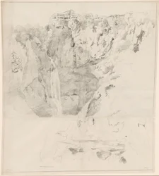 Cliffs with a Waterfall at Tivoli