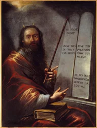 Moses and the Tablets of the Law. Painting by Claude Vignon (1593-1670) 17th century