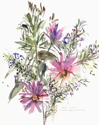 Floral, South African daisies and lavender, 2004
