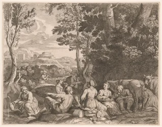 Country Meal, Plate 3 from Pastorales