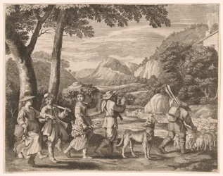 Returning from Work, Plate 12 from Pastorales