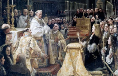 Charles II of Spain in adoration of the Holy Eucharist