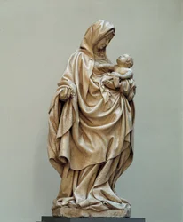 Virgin with Grape Statue attributed to Claus de Werve