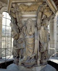 The base of the Well of Moses shows the prophets who foretold the coming of Christ (sculpture)