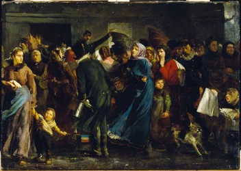 The queue at the butcher shop in 1871, ca. 1871