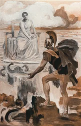 Achilles Invokes His Mother Thetis. Illustration by Clement Gontier for Homer