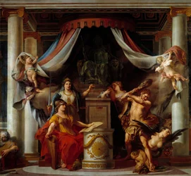 Allegory of the Revolution: Minerve Hands Hercules the Decret That Abolishes the Vices of the Ancien Regime