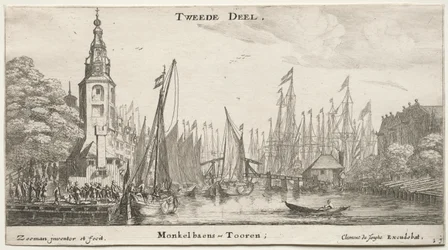 Various Ships and Views of Amsterdam, Part II: Canal near Amsterdam and Tower of Monkel