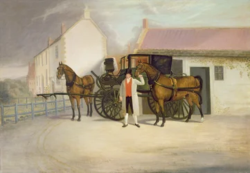 A Groom Holding a Carriage Team