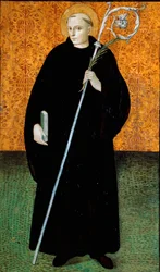Saint Placide, Benedictine Monk Wood Painting by Nicola Filotesio dit Cola del Amatrice
