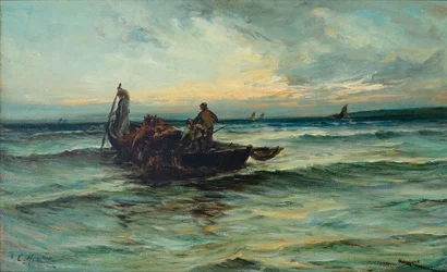 Hauling in the Nets at Sunset