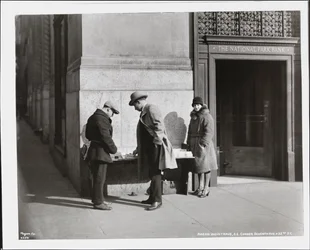 Blind News Dealer, Aaron Weintraub, at His Stand at the South East Corner of 7th Avenue & 32nd Street