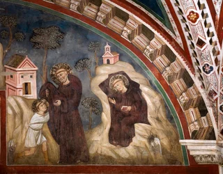 The Monk Romano Passed the Habit to the Young Benoit de Nursie (Fresco)