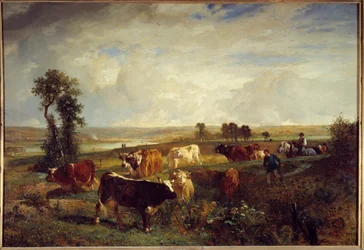 View taken from the heights of Suresnes (Hauts de Seine). Painting by Constant Troyon (1810-1865)