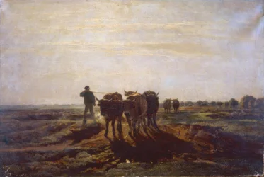 Flat Landscape with Oxen