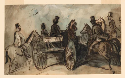 A Carriage and Three Riders