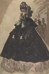 A Lady in a Bonnet and Coat