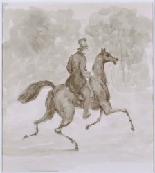 Man on Trotting Horse