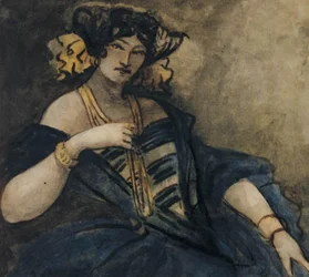 Seated, Elegantly Dressed Woman, Half-Figure