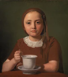 Portrait of a Little Girl, Elise Købke, with a Cup in Front of Her