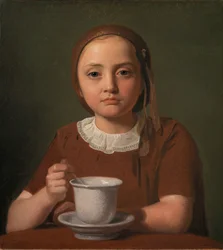 Little Girl, Elise Købke, with a Cup in Front of Her