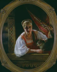Russian Beauty with Cat