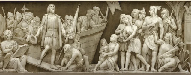 Landing of Christopher Columbus, The Frieze in the Rotunda of the United States Capitol, 1860-1873