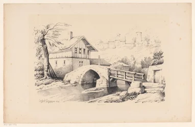 Bridge and House in a Hilly Landscape (The Landscape)