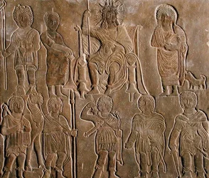 Relief Depicting a Deified Roman Emperor Receiving Homage from Egyptian Nomads