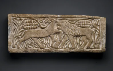 Lion Attacking an Antelope, from Egypt