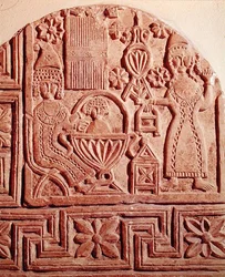 Stela Depicting the Bathing of the Infant Jesus