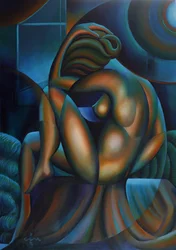 Contemplative Abstract Woman
