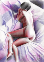 Cubist Sleeping Figure